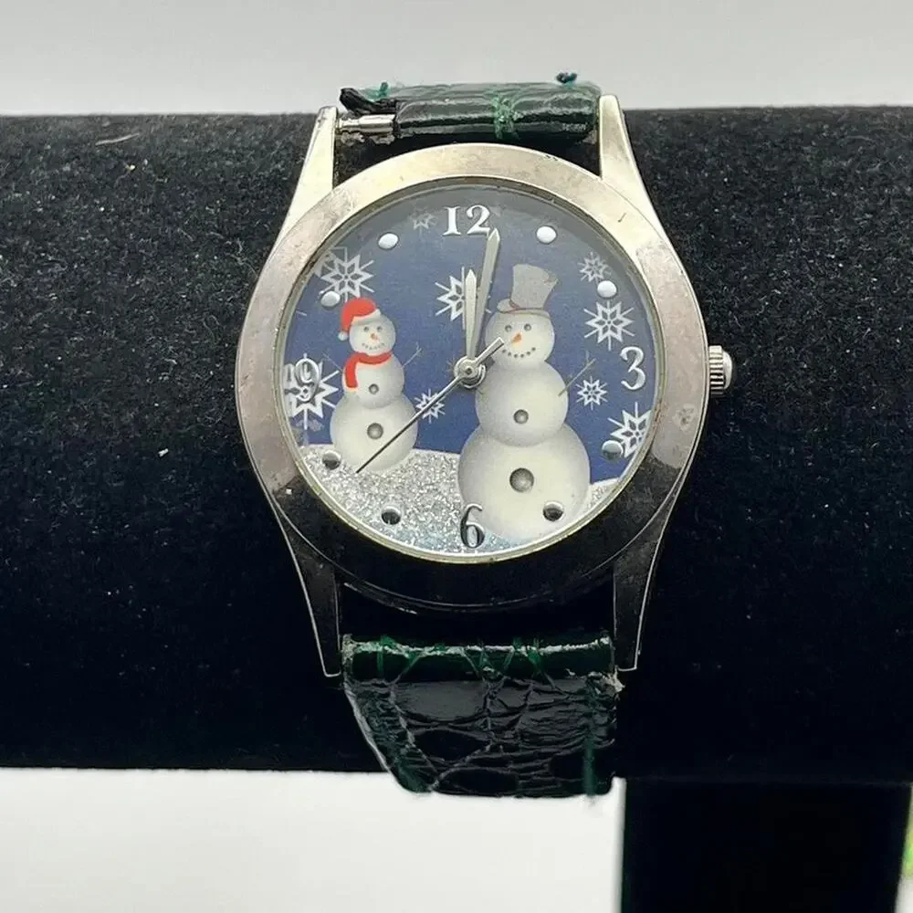 Silver snowman watch
